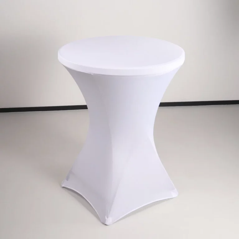 Statafel standaard met witte stretchhoes