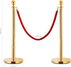 Gouden Afzetpaaltjes rood met lint